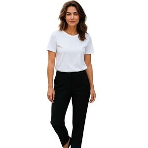 Simply Vera Vera Wang Black Velvet Trim Pull On Career Dress Pants‎ Straight L